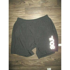 Soul Cycle Lined Shorts Men XL Gray Black Drawstring
